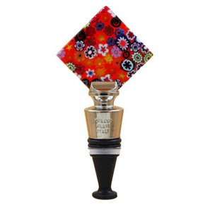 Bottle Stopper 3.8x3.8 Leaf Gold O Silver