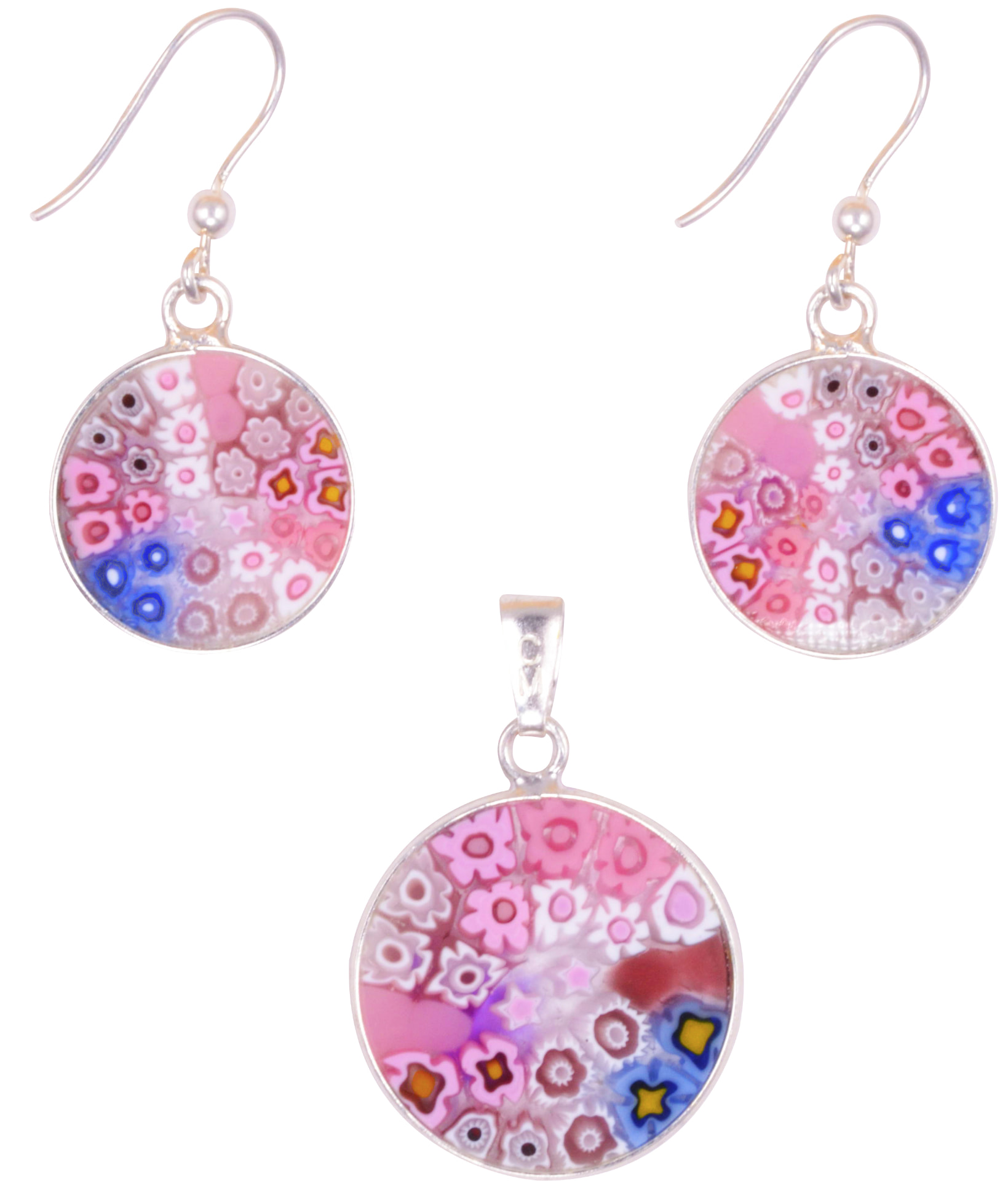 Millefiori Earrings & Pendant Set