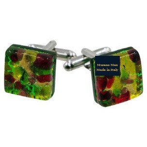 Cufflinks 1.5x1.5 Leaf Gold O Silver