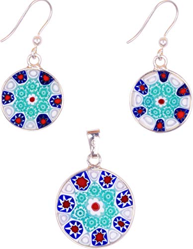 Millefiori Earrings & Pendant Set