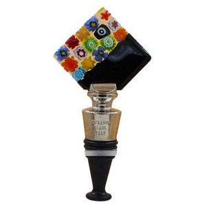 Bottle Stopper 3.8x3.8 Meta' Nero+murrina
