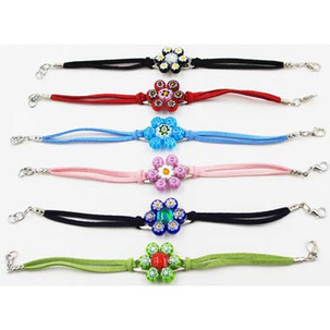 Bracelet Leather with Fiore Murrina