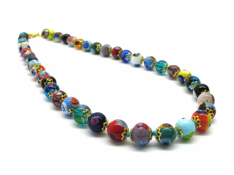 Multicolour Murano Glass Bead Necklace