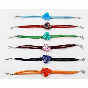 Bracelet Leather with Cuore Murrina